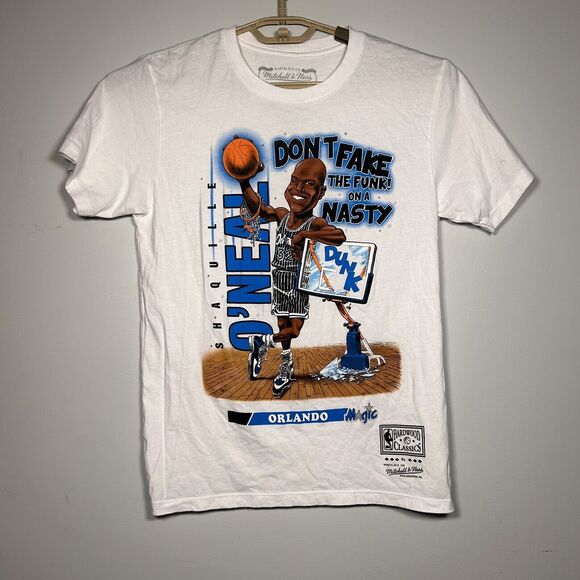 Mitchell & Ness NBAlab Harwood Classics Orlando Magic Shaq Graphic Tee Shirt S - Picture 1 of 7